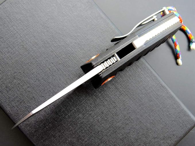Eafengrow EF85 Folding Knife with Clip Stone Wash D2 Steel Blade G10 Handle Pocket Knife Ball