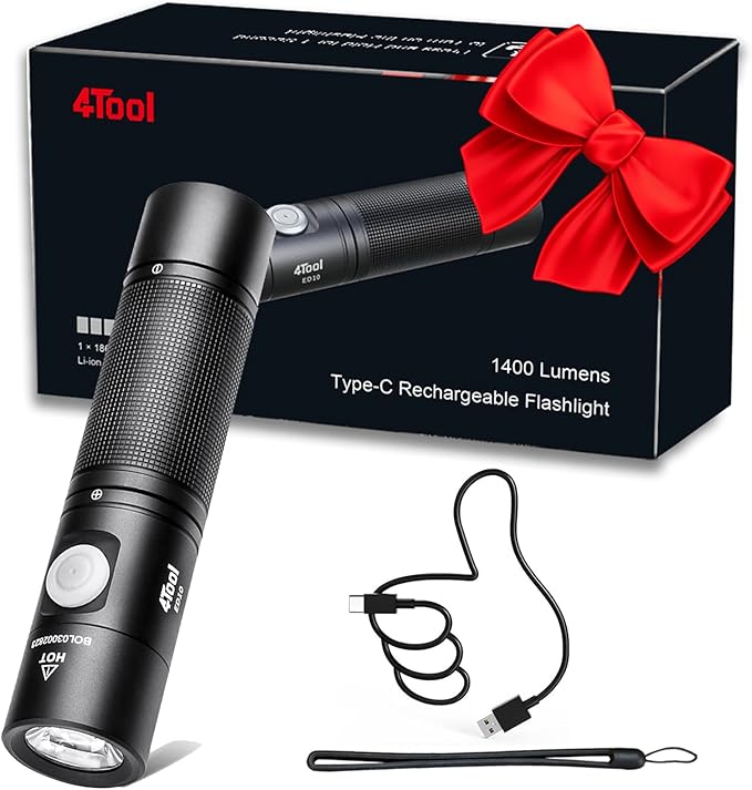 NEXTORCH LED Flashlight 1400 Lumens, Powerful Emergency Rechargeable Mini Compact Bright Flashlight