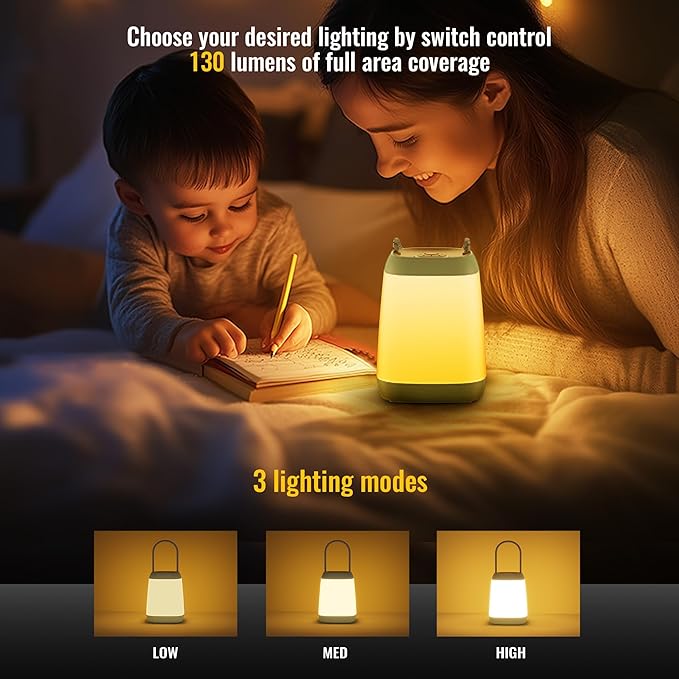 2 Pack LED Camping Lights, Battery Powered LED Camping Lantern with 3 Modes, Portable Night Light