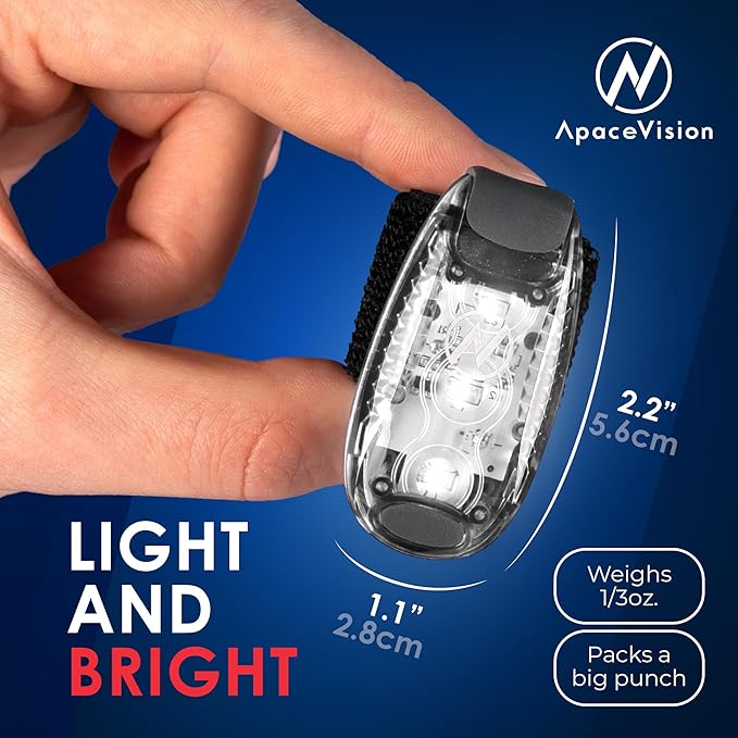 LED Safety Light (2 Pack) - Clip On Strobe/Running Lights for Runners, Dog, Bike, Walking, Boat