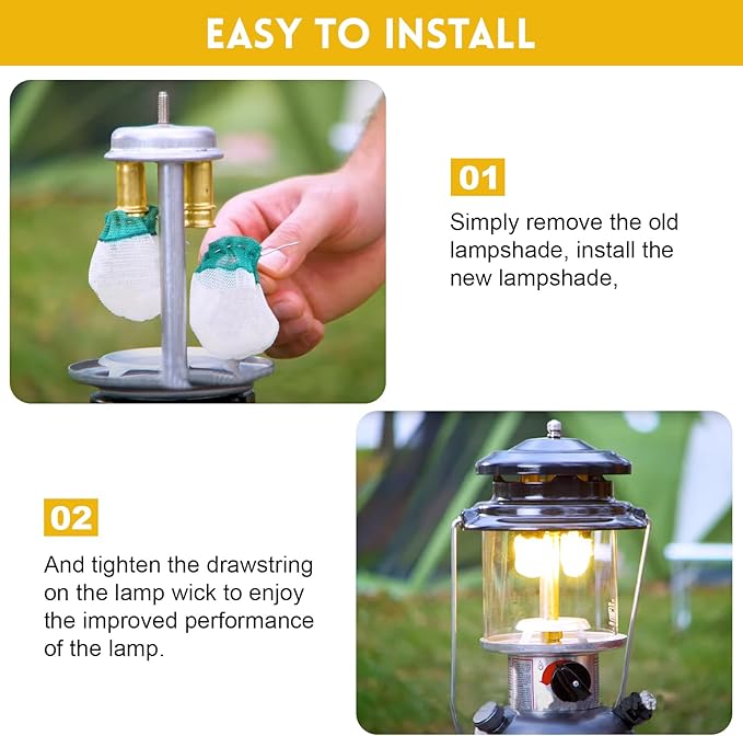 EINDER Propane Lantern Mantles with Lantern Globe Replacement Set Compatible with Coleman Kerosene