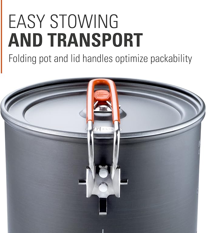 GSI Outdoors Halulite Boiler Ultralight Hard-Anodized Pot with Folding Handle, Fast-Heating Camping