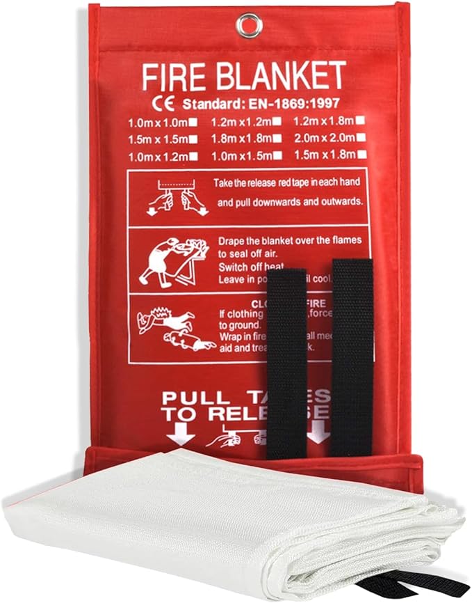 Smilco Emergency Fire Blanket for Home & Kitchen - 40x40 Flame-Retardant Fiberglass Fire