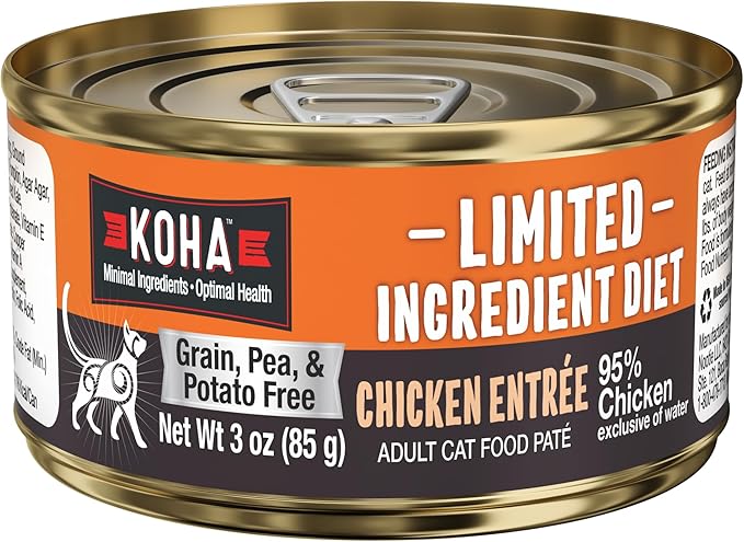 KOHA Limited Ingredient Diet Chicken Pate for Cats - Single Meat Wet Cat Food for Sensitive