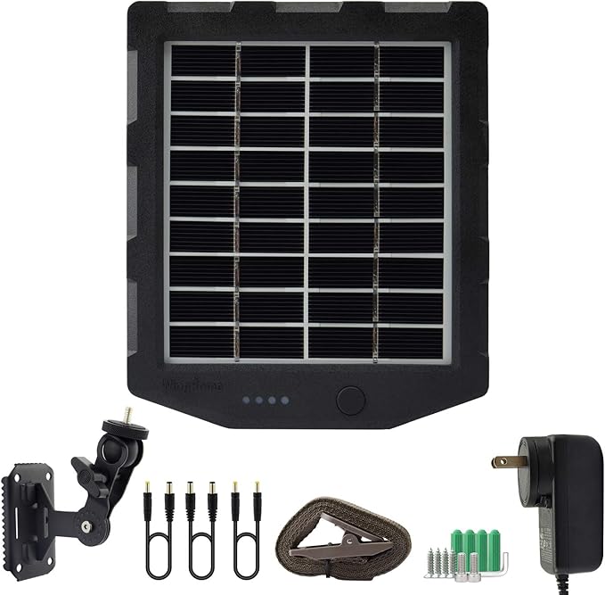 Trail Camera Solar Panel, WingHome Solar Battery Charger Kit 12V/1A 6V/1.5A with Build-in 2000mAH