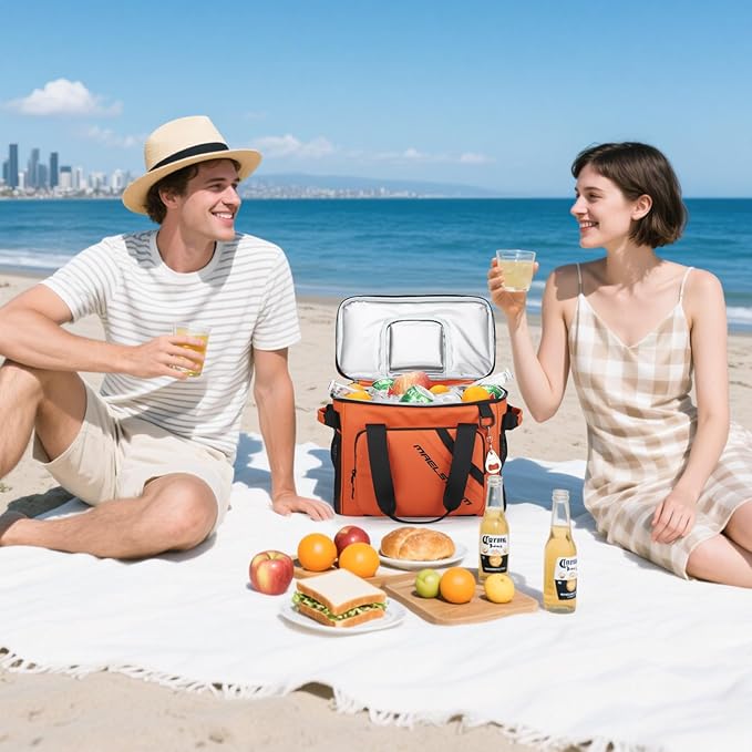 Maelstrom Cooler Bag, 30 Cans Beach Cooler, Large Leakproof Insulated Soft Cooler with Bottle