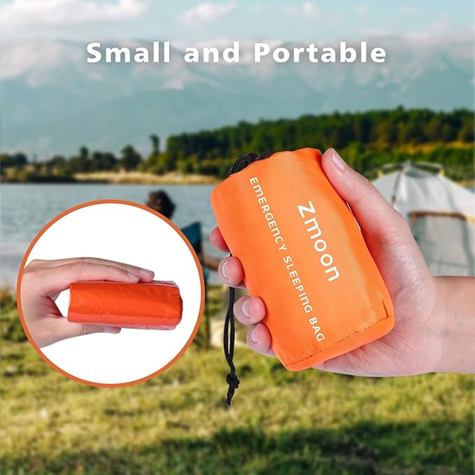 Zmoon Emergency Sleeping Bag Survival Bag, Portable Waterproof Thermal Bivy Sacks,Bivvy