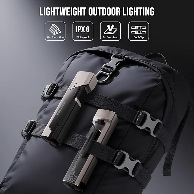 SCOUTLITE Vario MAX 3000 Handheld Flashlight, Rechargeable LED Pocket Light with White, Red and