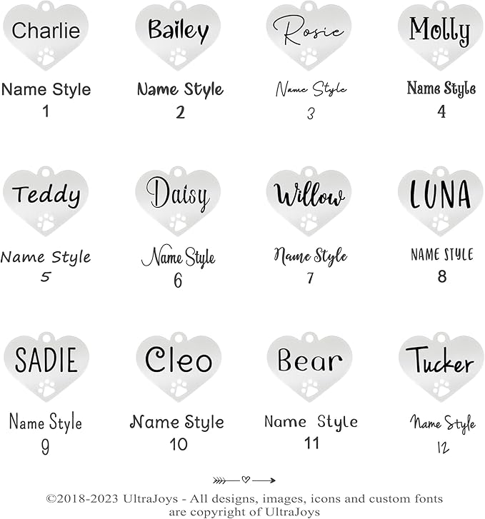Ultra Joys Dog Tags Personalized for Pets - Hollow Paw Custom Pet ID Tag - Engraved Dog Tag for