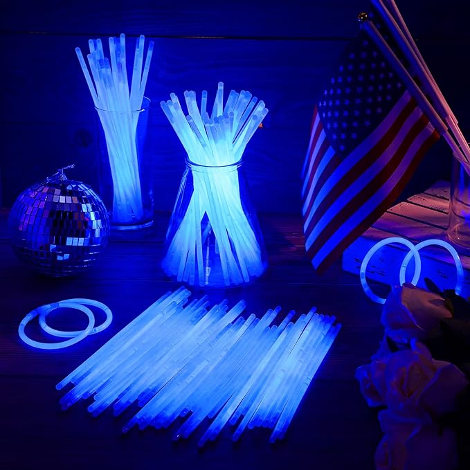 Hanaive 300 Pcs Glow Sticks Bulk 8 Inch Glow in The Dark Party Favors Neon Bracelets and Necklaces