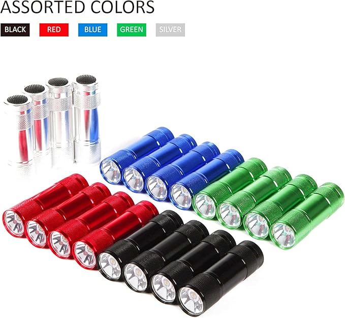 FASTPRO 20-Pack 100 Lumen Super Bright Aluminum LED Flashlights Set, with AAA Dry Batteries