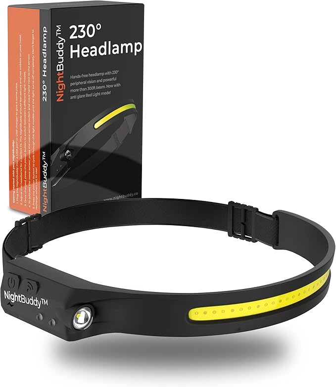 NightBuddy The Original LED Headlamp Rechargeable Flashlight for Adults Camping Essentials