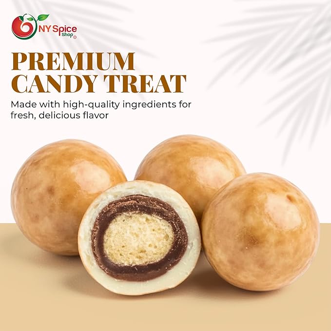 NY Spice Shop Ultimate Malted Chocolate Malt Balls Party Decorations - 1 Pound Malted Milk Ball