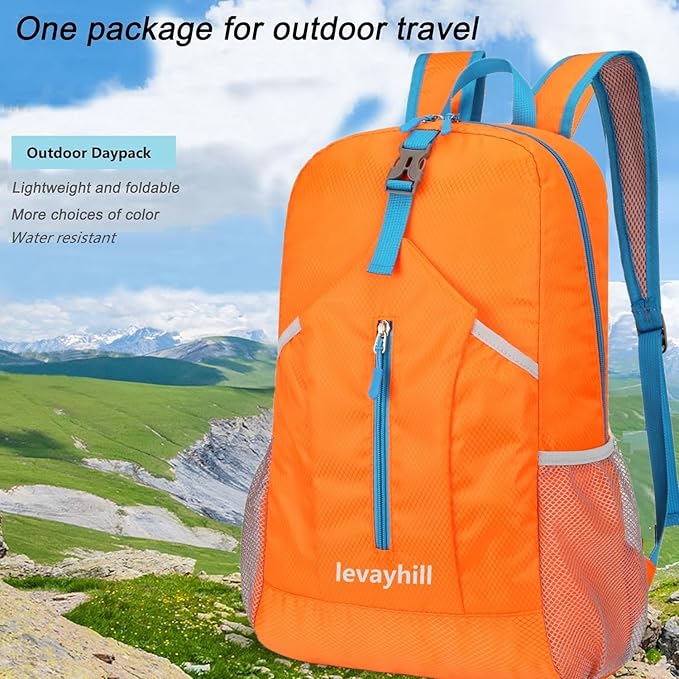 25L Foldable Hiking Backpack Lightweight Packable Basic-Daypack Collapsible Bag Water-Resistant