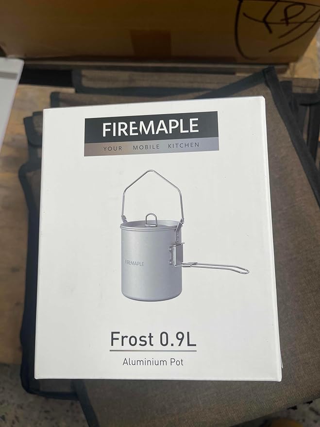 Fire Maple Frost 0.9L Camping Pot Aluminum with Detachable Handle, Backpack Bushcraft Gear