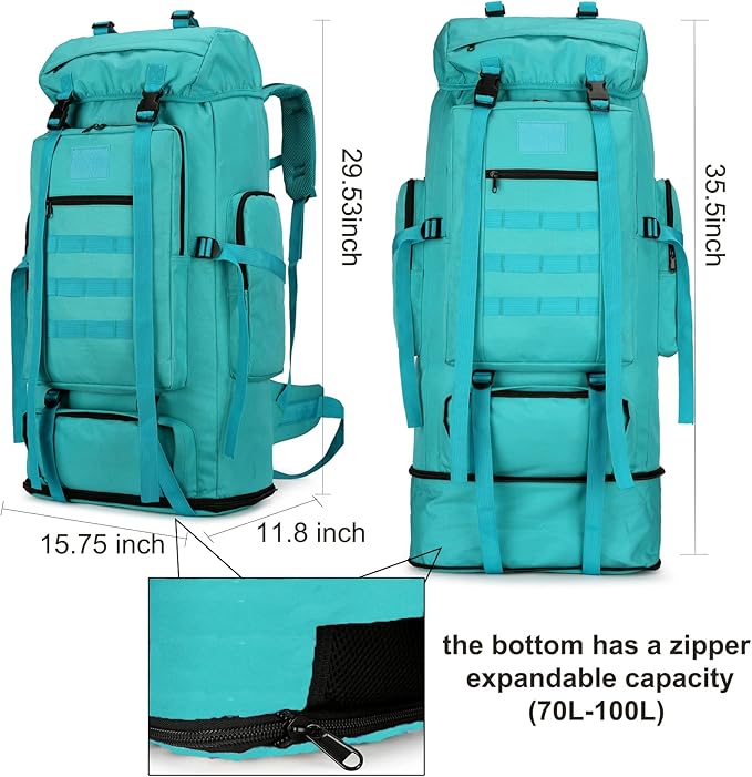 Hiking Backpack for Men 70L/100L Camping Backpack Military Rucksack Molle 3 Days Assault Pack for