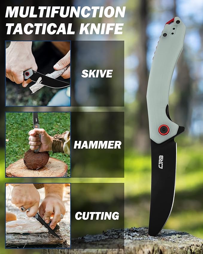 CJRB Folding Pocket Knife with AR-RPM9 Steel Blade and G10 Handle for Men Outdoor, Camping