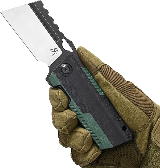 Sitivien ST155 Folding Knife,Sandvik 14C28N Steel Blade,G10 Handle EDC Tool Knife Pocket Knife for