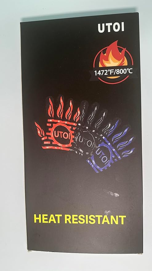BBQ Grill Gloves for Campfire Cooking, 1472°F Heat Resistant Grilling Gloves for Outdoor Cooking