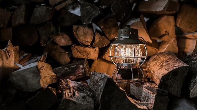 Barebones Railroad Lantern ??Olive Drab, Vintage-Inspired LED Camping Lantern with Rechargeable
