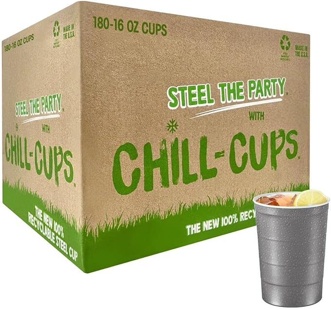 16 oz. Party Cups, Perfect for Cold Drinks, Sturdy & Durable, Disposable and 100% Recyclable, Made