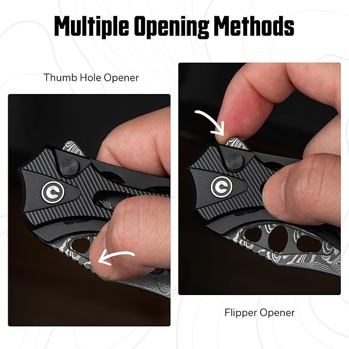CIVIVI Biophase Pocket Folding Knife for Men, 3.48" Damascus Blade Aluminum Handle, Lightweight
