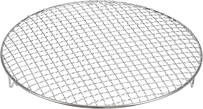 HARFINGTON Round Cooking Rack 13-inch 201 Stainless Steel Cross Wire Barbecue Grill Net with 20mm