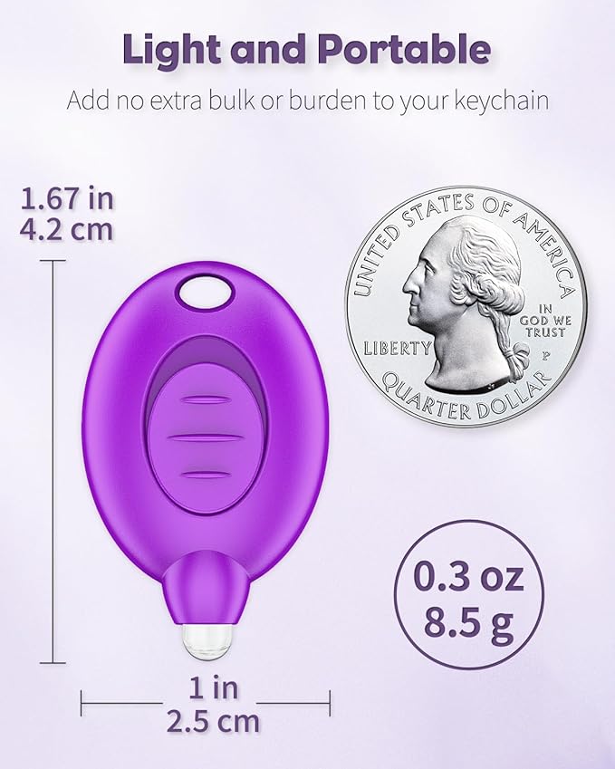 Uniclife 5 Pack Mini UV LED Keychain Flashlight Portable Purple Light Detector for Currency 10