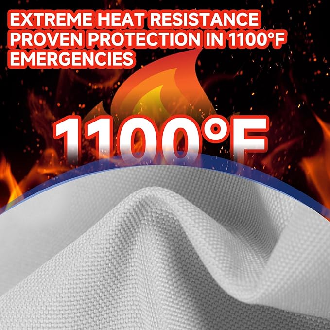 20 Packs Fire Blanket ??39.37x39.37 Inches, 1100??Heat Resistant, Emergency Fire Suppression