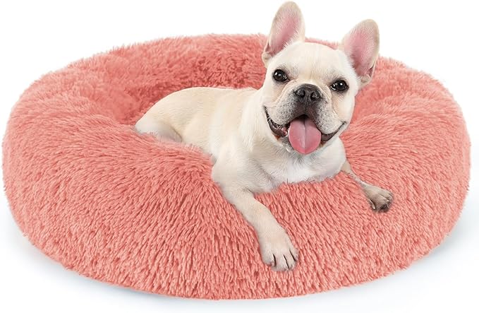 rabbitgoo Calming Dog Bed for Small Medium, 27 inches Pet Bed Machine Washable, Non-Slip Round