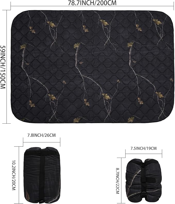 Poncho Liner Military Blanket Outdoor Camping Blankets for Travel, Beach, Grass, Picnic, Car