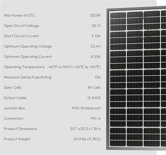 Epoch 400W Bifacial Solar Panels,N-Type 12/24 Volt Monocrystalline Solar Panel, High-Efficiency
