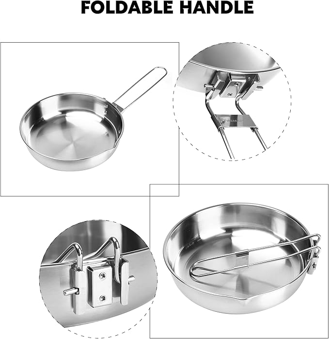 Fire-Maple Antarcti 8" Frying Pan | SUS 304 Stainless Steel Skillet | Durable and Easy to Clean |