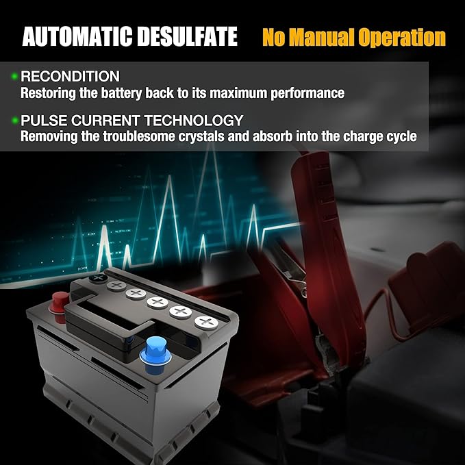MOTOPOWER 12V 1000mA Automatic Charger - Battery Maintenance - Maintain Charger and Battery