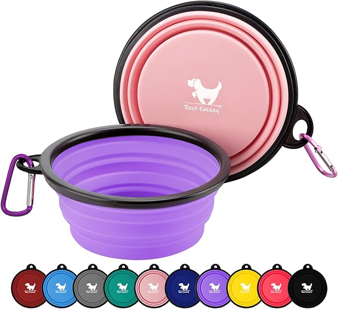 Collapsible Dog Bowls for Travel, 2-Pack Dog Portable Water Bowl for Dogs Cats Pet Foldable Feeding