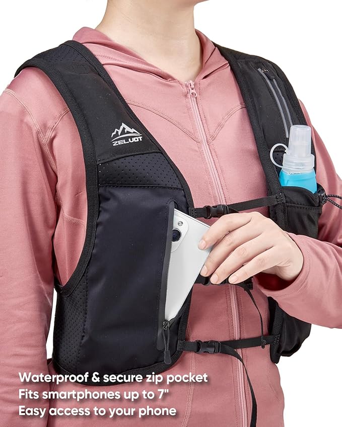 Running Vest for Women Men, USA Original Patent, Adjustable Chest Straps Running Hydration Vest