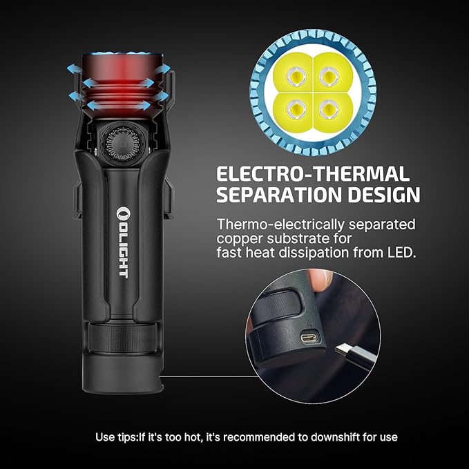 OLIGHT Seeker 4 Pro Rechargeable Flashlights, 4600 Lumens High Powerful Bright Light with USB C