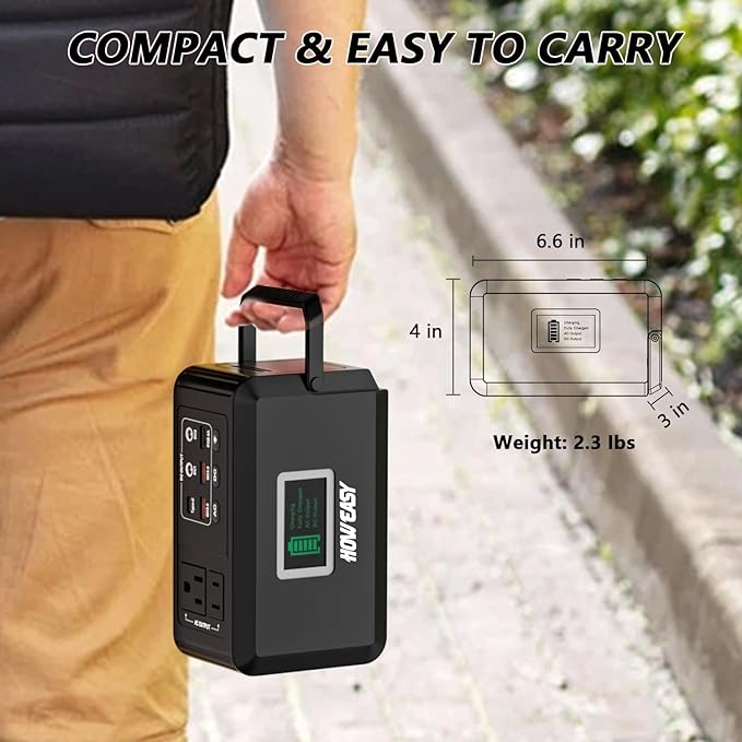HOWEASY Portable Power Station, 24000mAh Camping Solar Generator, Portable Power Bank with 2 110V/