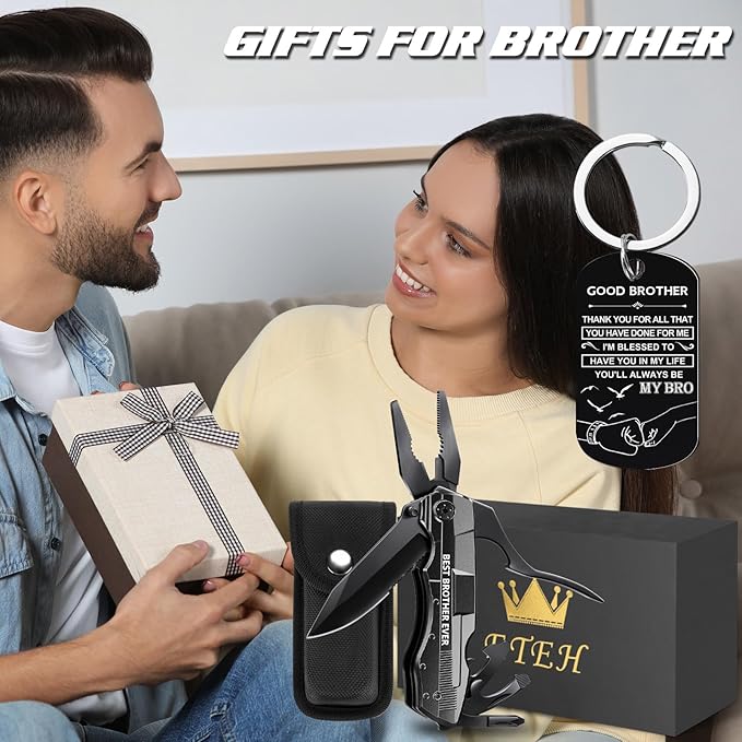 Gifts for Brother from Sister Friends,Birthday Christmas Brother Gifts,Multitool Knife "BEST