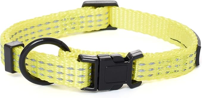 Mile High Life Dog Collar, Nylon Reflective Dog Collars w Pull D-Ring, Light Weight Puppy Collars