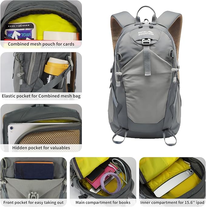 Small Hiking Backpack, 20L Lightweight Travel Backpacks For Men Women, Water Resistant Outdoor Day