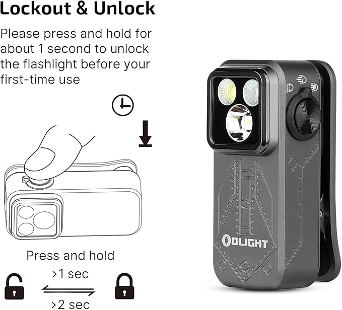 OLIGHT Oclip Pro EDC Flashlight Clip-on Light, Rechargeable 500 Lumens with Three Lighting