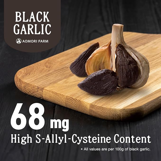 Aomori Farm Black Garlic 17.63oz (500g) Japanese Fermented Superfood, Whole Bulbs