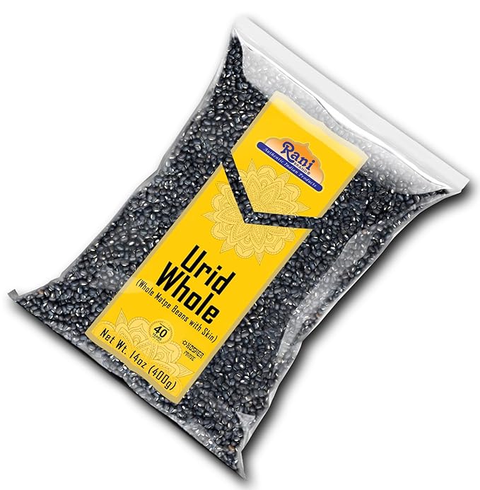 Rani Urid/Urad Whole Black (Matpe Beans with Skin) Indian Lentils 14oz (400g) ~ All Natural |