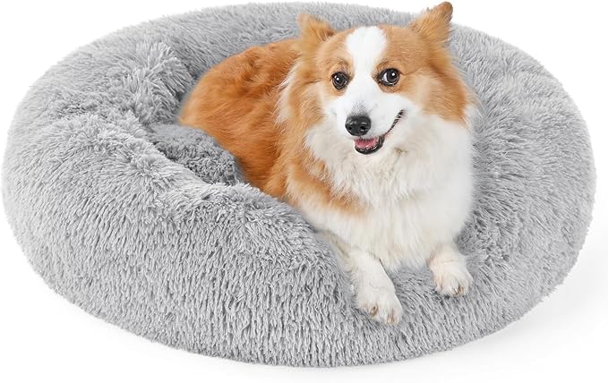 rabbitgoo Calming Dog Bed for Small Medium, 30 inches Pet Bed Machine Washable, Non-Slip Round