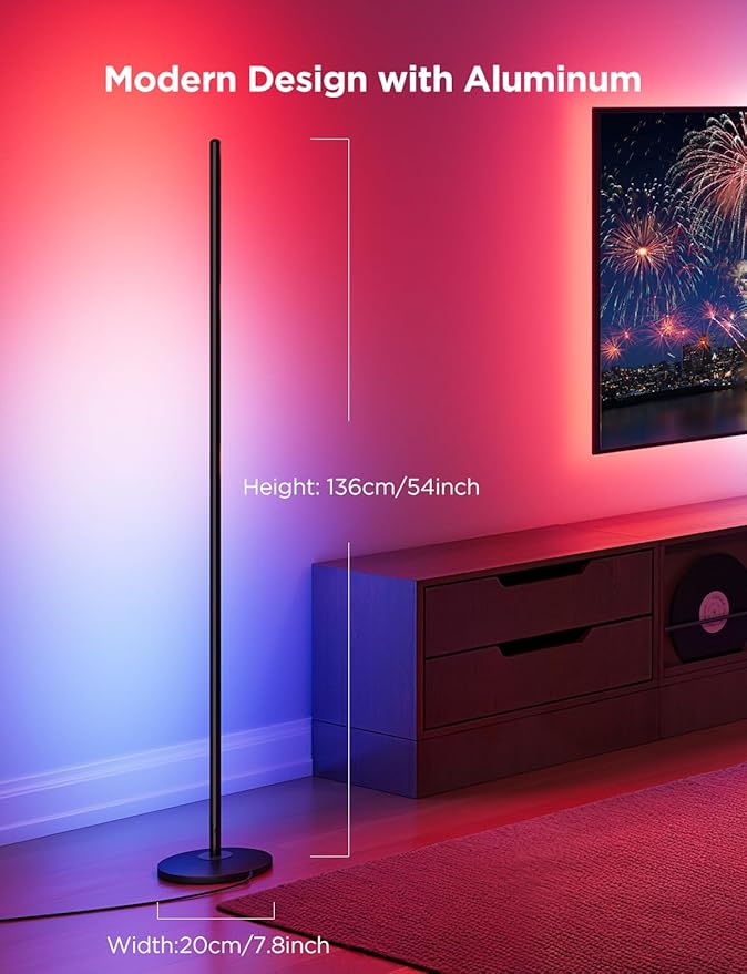 Govee RGBIC Floor Lamp Basic 2-Pack, Compatible with Alexa, LED Smart Standing Lamp with Voice