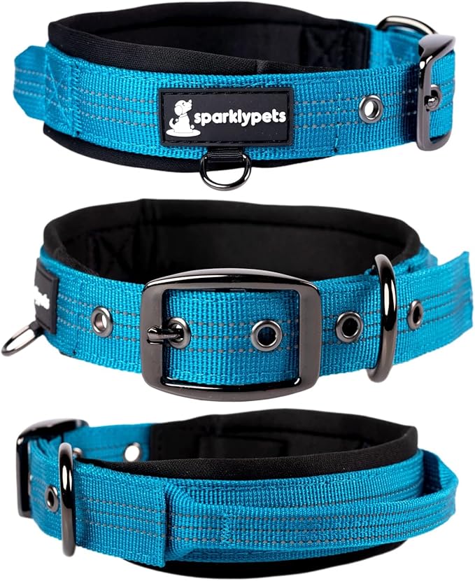 SparklyPets Heavy Duty Dog Collar with Handle for Medium and Large Dogs ??Professional Collar with