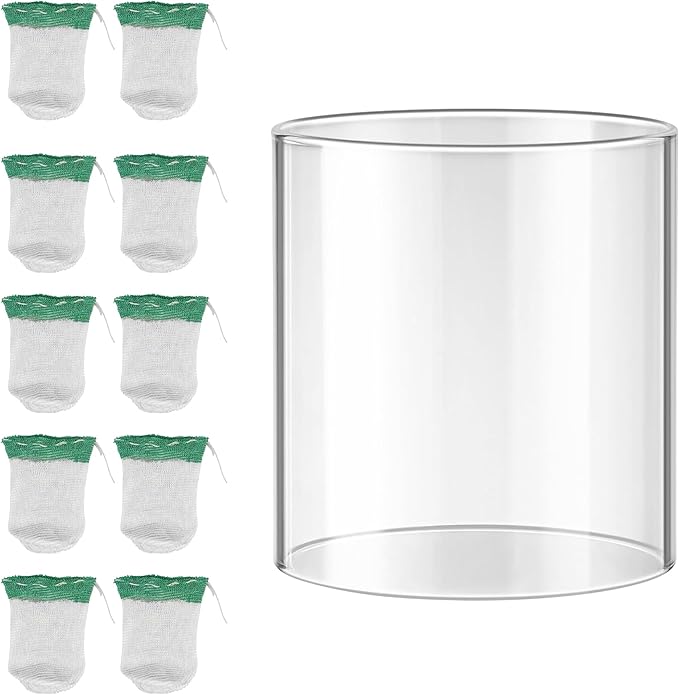 10 Pcs Propane Lantern Mantles with Lantern Globe Replacement Glass - Glass Globe Compatible with