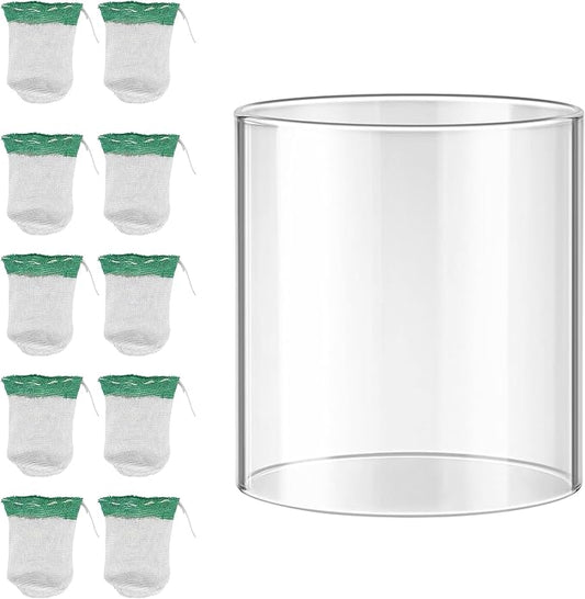 10 Pcs Propane Lantern Mantles with Lantern Globe Replacement Glass - Glass Globe Compatible with