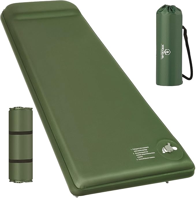 Memory Sleeping Pad, 3.1" Ultra-Thick Foam Sleeping Mats for Camping, Easy Inflate&Deflate,9.5